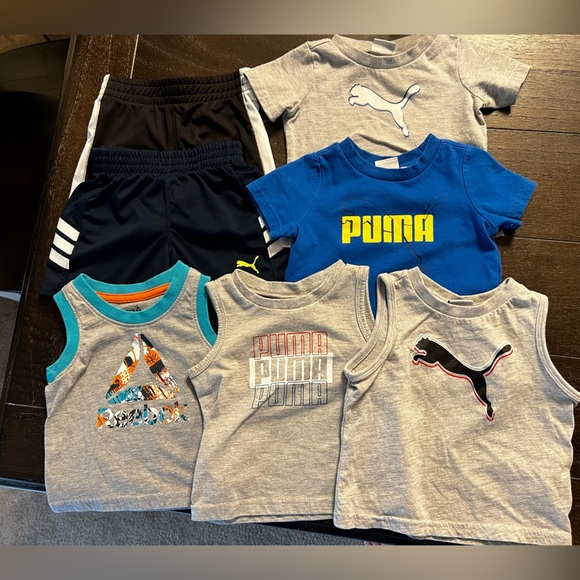Infant baby 3-6M Puma/Reebok t shirts & shorts bundle - Picture 1 of 15